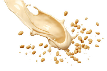 Soy Bean Milk splash Soy Beans with isolated on transparent or white background PNG