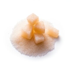 Fototapeta na wymiar Pile of Sugar on plain white background - product photography