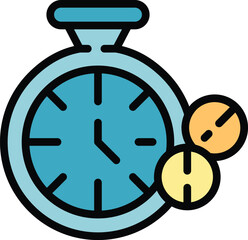 Time contraception icon outline vector. Education day. Birth control color flat