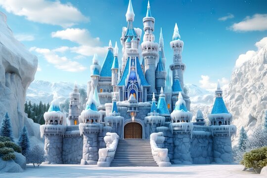 Seekpro Winter Christmas Holiday Princess Frozen Castle Snow