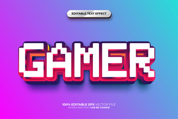 Gamer 3d Editable text effect style