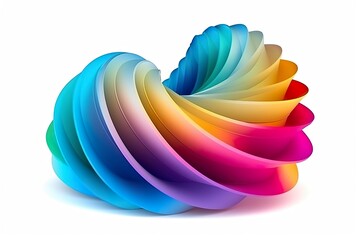 3d colorful volumetric gradient shape isolated on a white background. AI Generative