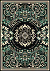 Steampunk Retro Vector Poster Template Vector EPS