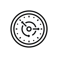 Black line icon for past 