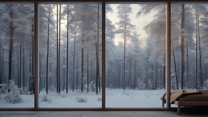 A cabin in the woods, a furnace and a window