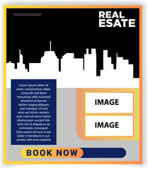 Fototapeta premium Real Estate Flyer, Corporate Real Estate Template, Unique Flyer Design, Vector Flyer, Print Ready Template