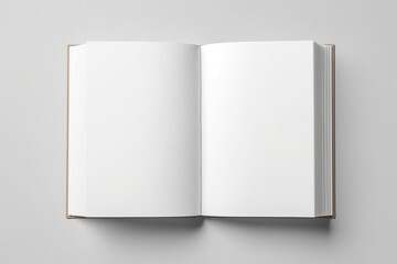 Blank opened book mockup, top view, isolated on white background.  - obrazy, fototapety, plakaty