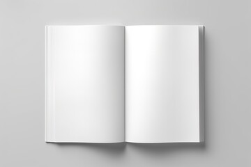 Blank opened book mockup, top view, isolated on white background.  - obrazy, fototapety, plakaty