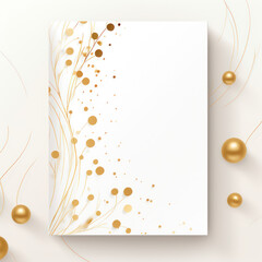 gold floral wedding invitation card template