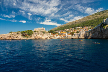 Fototapeta premium Elaphiti Islands, Croatia 08-03-2023 The Elaphiti Islands is a small archipelago consisting of several islands stretching northwest of Dubrovnik, in the Adriatic Sea. 