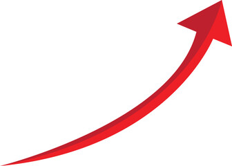 3D Red arrow on white background. Arrows for app, website, social media and digital vector illustration