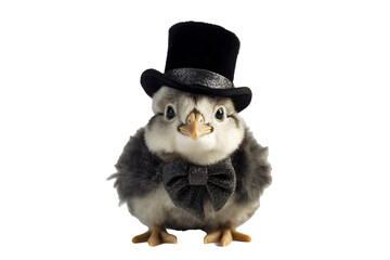 Cute animal in tophat and suit