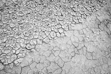 Contrasting textures in mud of desert landscape