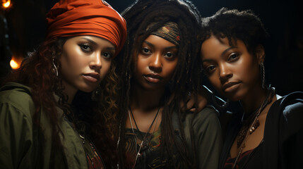 Black female friends. Generative Ai