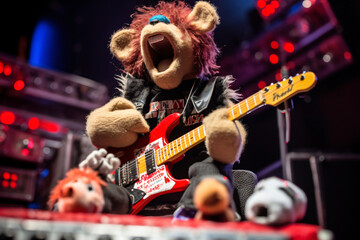 Lion teddy bear punk rock hardcore singer