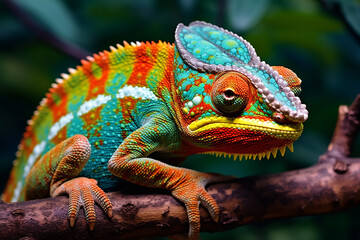 vibrant chameleon showcasing its ability to change