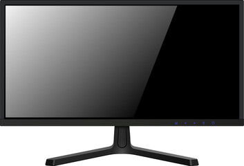 Monitor TV isolated, front view 3d icon.