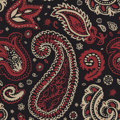 Flowers and leaves, floral seamless pattern print