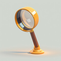 ai generated Illustration of 3D magnifying glass illustration isolated