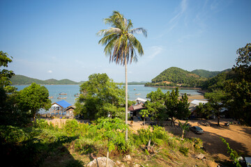 Fototapeta na wymiar Bay of Ko Yao island fishing village in southern Thailand.