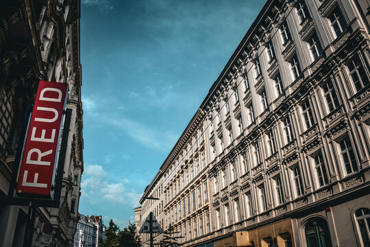 Street View of the Sigmund Freud Museum Sign - Vienna, Austria