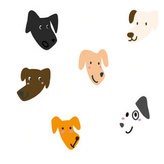 Dogs and bones background collection set, with out background, cute background illustration.