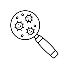 Bacteria search vector icon which can easily modify or edit

