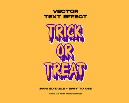 Halloween trick or treat editable text effect. Horror drip style - Powered by Adobe