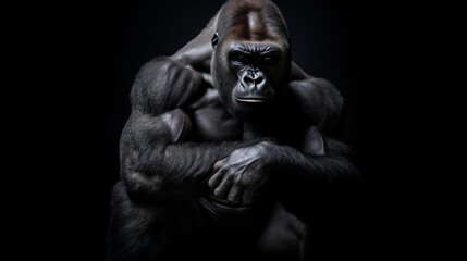 Fototapeta na wymiar A big strong gorilla