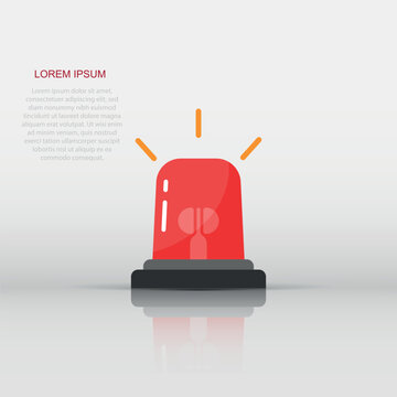 Emergency alarm icon in flat style. Alert lamp vector illustration on isolated background. Police urgency sign business concept.