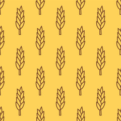 wheat seamless pattern, patterns such as wheat, rice and oat. suitable for organic background for bakery packages, bakery products etc
