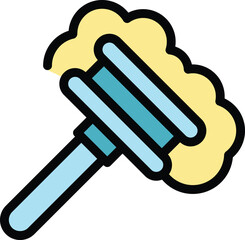 Foam razor icon outline vector. Cosmetic care. Cream shave color flat