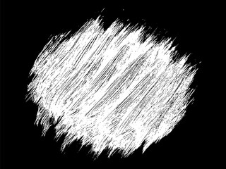 White strokes paint on black background. Pastel smears element. Hand drawn in chalk. Vector illustration, Eps 10.
