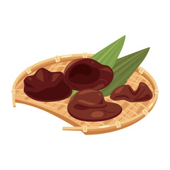 竹ザルに盛られたキクラゲ