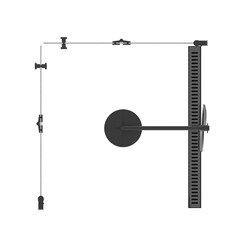 The shower cabin is isolated on a white background, 3D illustration, and a CG render