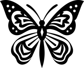 The butterfly graphic features a symmetrical burst of vibrant colors, depicting the graceful motion of a butterfly surrounded by intricate floral elements