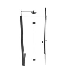 The shower cabin is isolated on a transparent background, 3D illustration, and a CG render