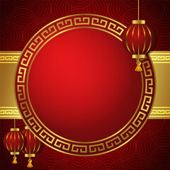 chinese oriental frame red gold for your text space area chinese new year style seamless pattern square template