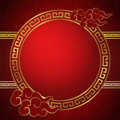 chinese frame red and gold for your text space area chinese new year style oriental seamless pattern square template