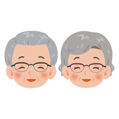 高齢者　男女　笑顔