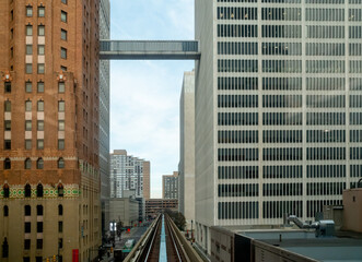The Detroit People Mover is a 2.94-mile automated people mover system which operates on a single track, Detroit, Michigan. - 633988339