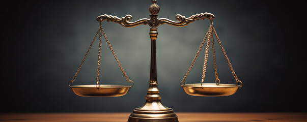 Two equal scales of justice tipping in opposite directions signifying that though different court systems have different outlooks - obrazy, fototapety, plakaty