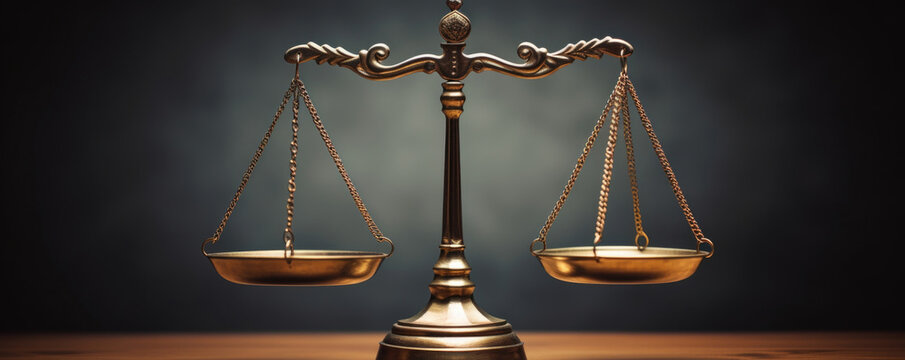 Two equal scales of justice tipping in opposite directions signifying that though different court systems have different outlooks