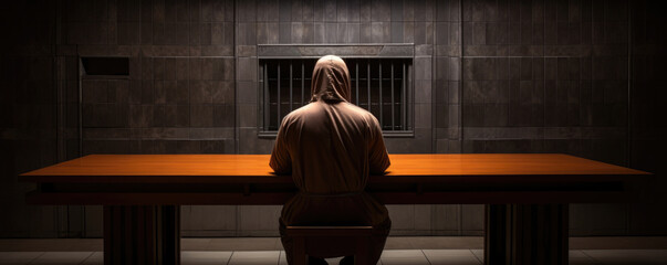 In Denial A defendant sits in the dock refusing to accept the truth revealed in his interrogation