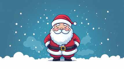 hand drawn cartoon santa claus festival illustration
