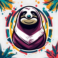 A logo for a business or sports team featuring a sloth  
that is suitable for a t-shirt graphic.