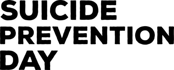 Digital png illustration of suicide prevention day text on transparent background
