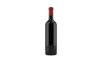 Digital png illustration of bottle of wine on transparent background
