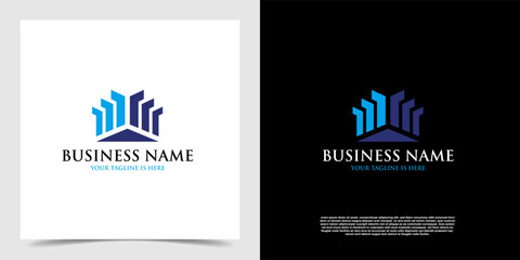 Fototapeta na wymiar Geometric icon business architecture logo vector template