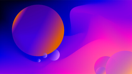 Artistic transparent circle frame placeholder over a twilight color gradient background